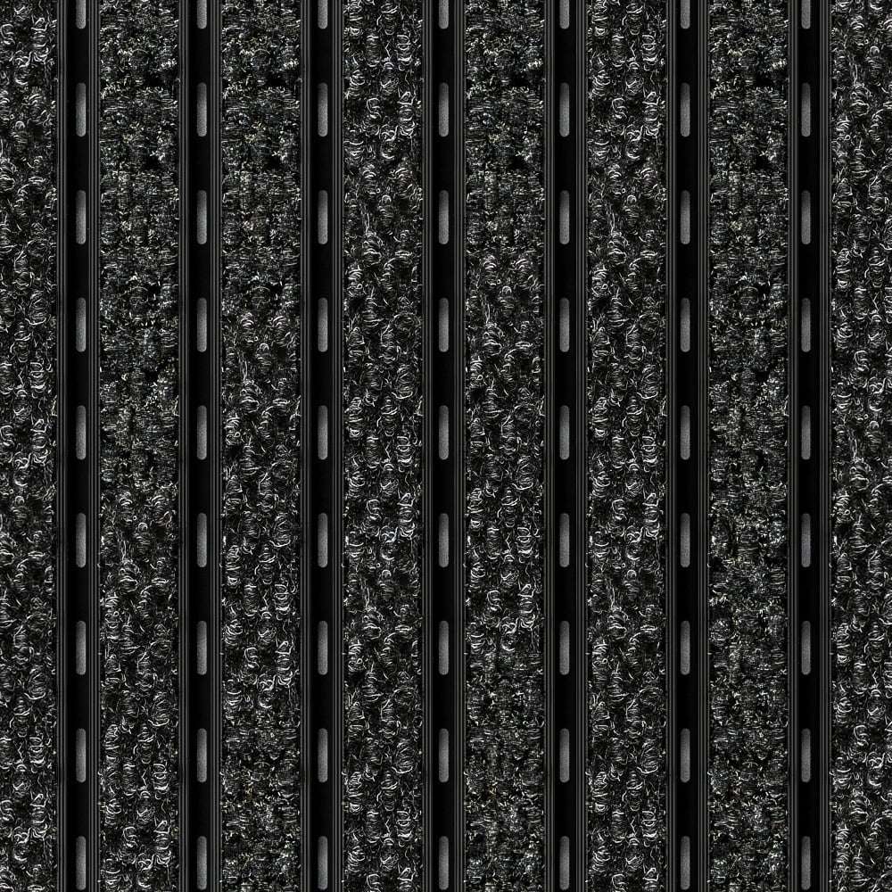 Charcoal Needlepunch Carpet with Black Anodised Rails (Open Construction)